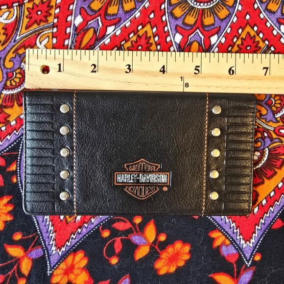 Harley Davidson LEather Checkbook cover or cash wallet - Picture 5 of 5